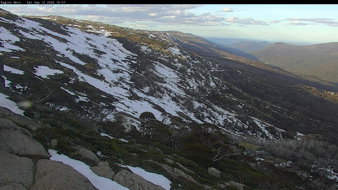 Thredbo Central Spur snow cam captured at 12 September 2026 at 5:06 pm AEST