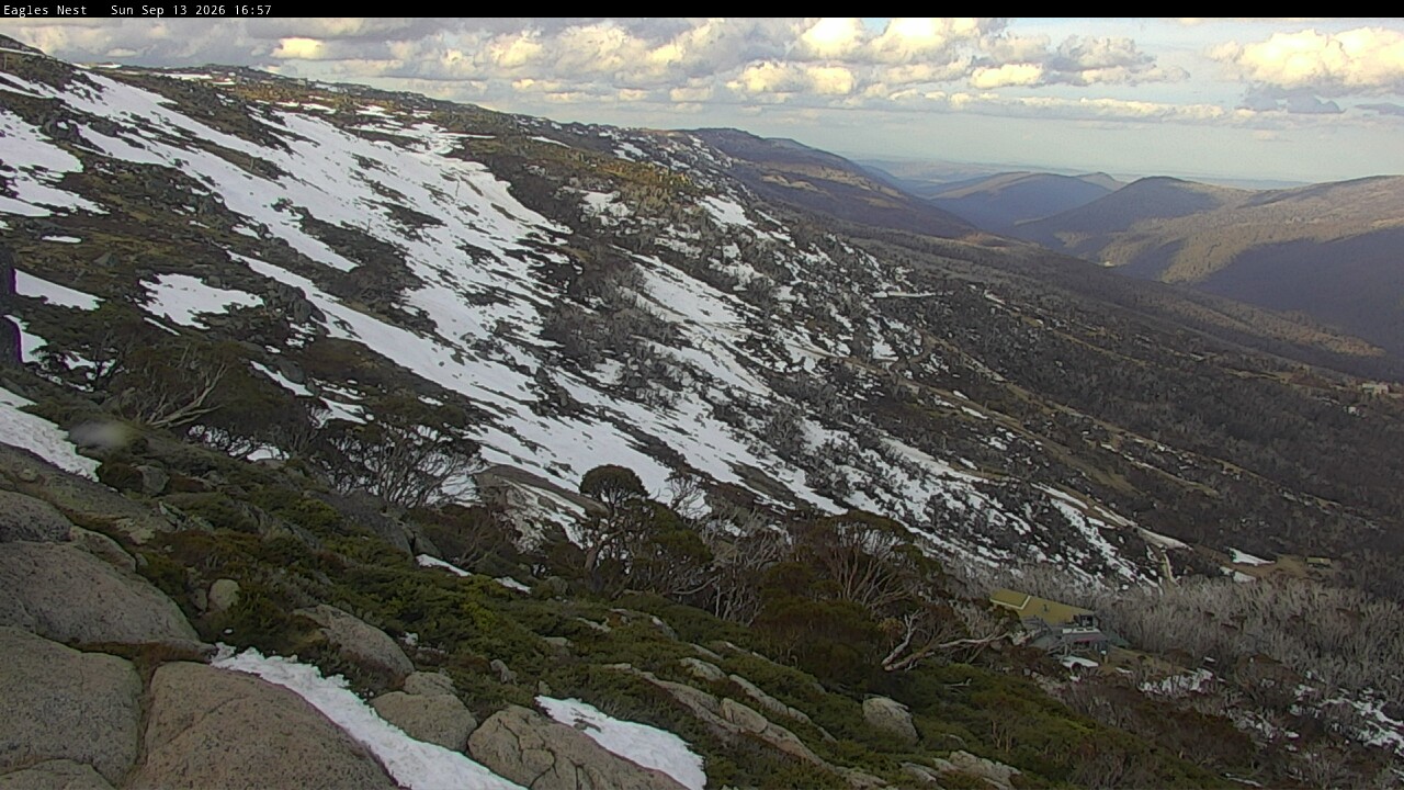 Thredbo Central Spur snow cam captured at 13 September 2026 at 5:03 pm AEST