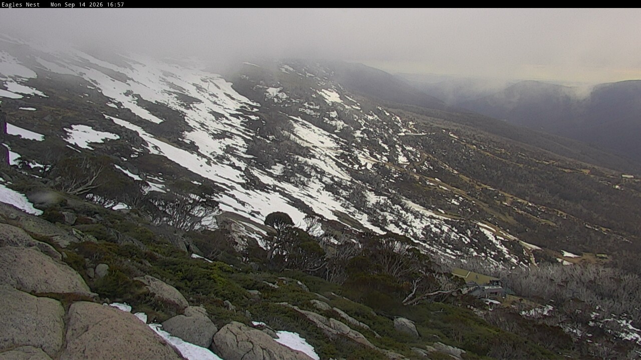 Thredbo Central Spur snow cam captured at 14 September 2026 at 5:28 pm AEST
