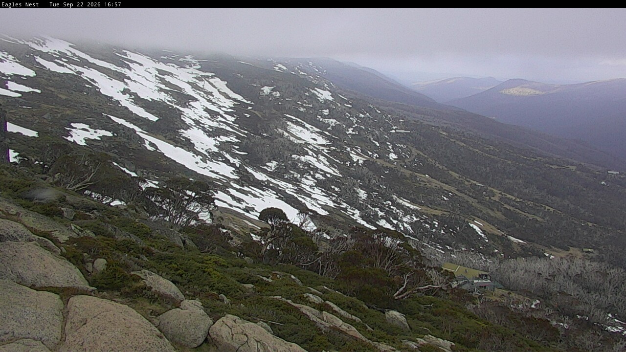 Thredbo Central Spur snow cam captured at 22 September 2026 at 5:06 pm AEST