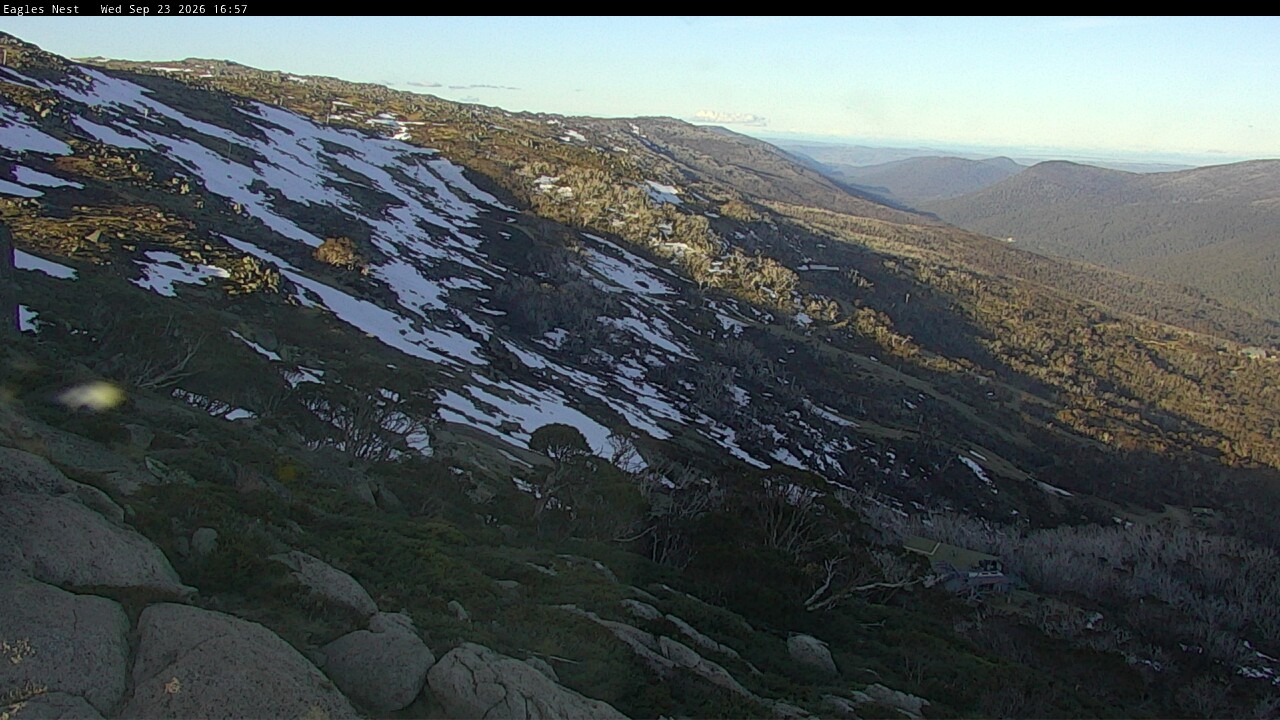 Thredbo Central Spur snow cam captured at 23 September 2026 at 5:07 pm AEST