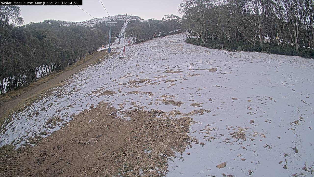 Thredbo Mid-Mountain snow cam captured at 8 June 2026 at 4:59 pm AEST