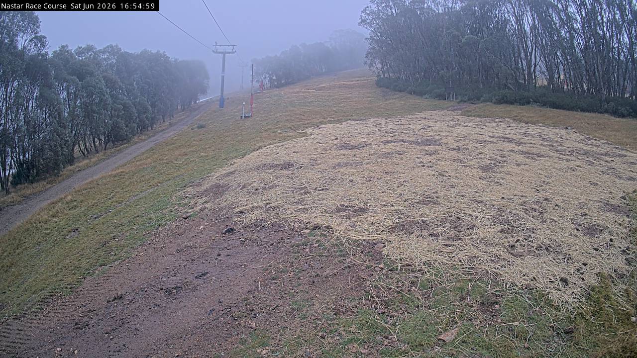 Thredbo Mid-Mountain snow cam captured at 13 June 2026 at 4:56 pm AEST