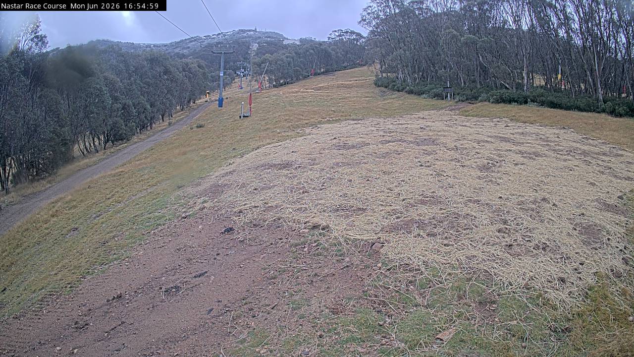 Thredbo Mid-Mountain snow cam captured at 22 June 2026 at 4:59 pm AEST