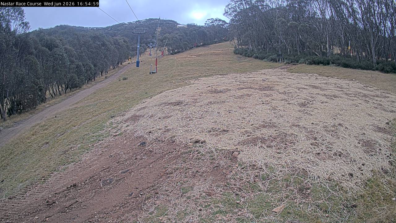Thredbo Mid-Mountain snow cam captured at 24 June 2026 at 4:58 pm AEST
