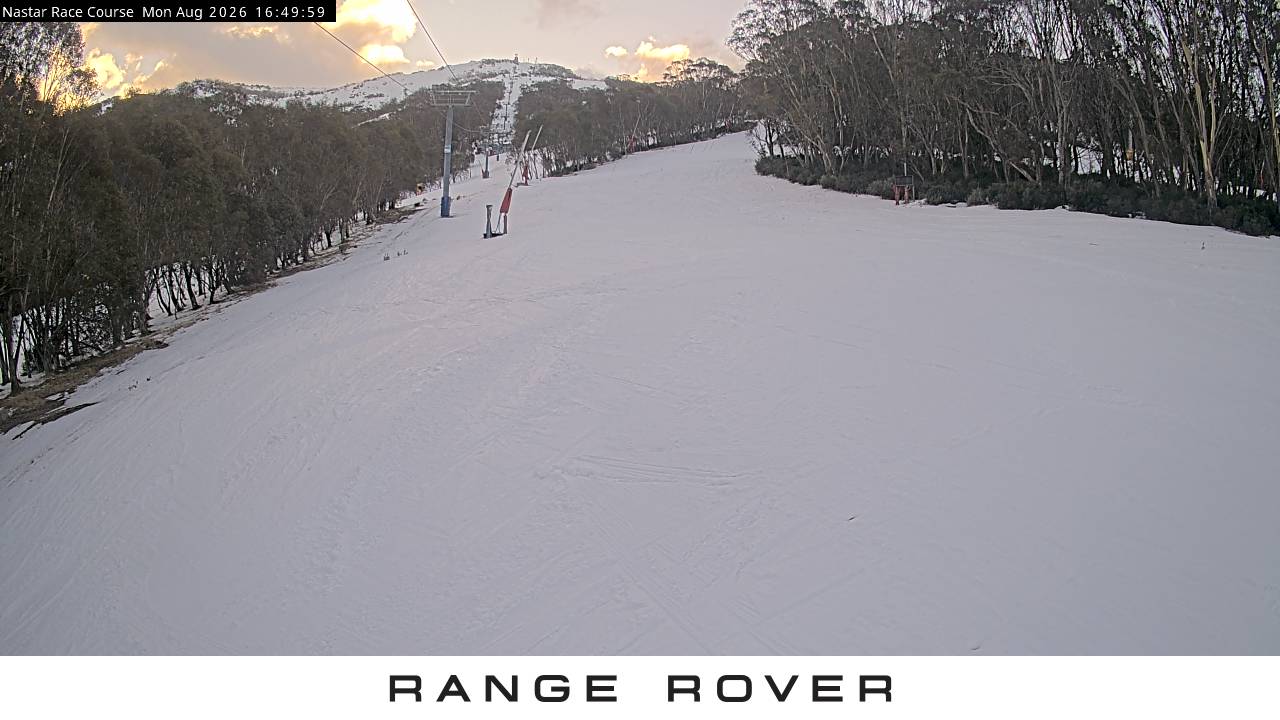 Thredbo Mid-Mountain snow cam captured at 3 August 2026 at 4:55 pm AEST