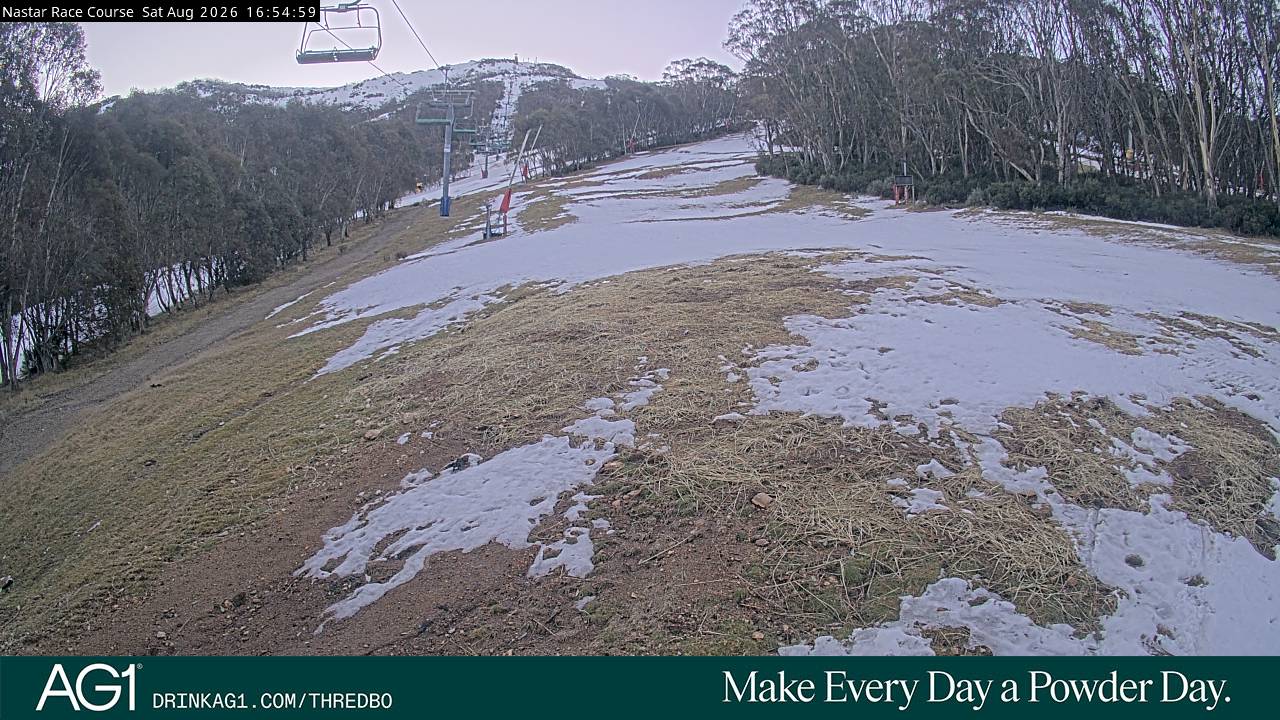 Thredbo Mid-Mountain snow cam captured at 22 August 2026 at 5:04 pm AEST