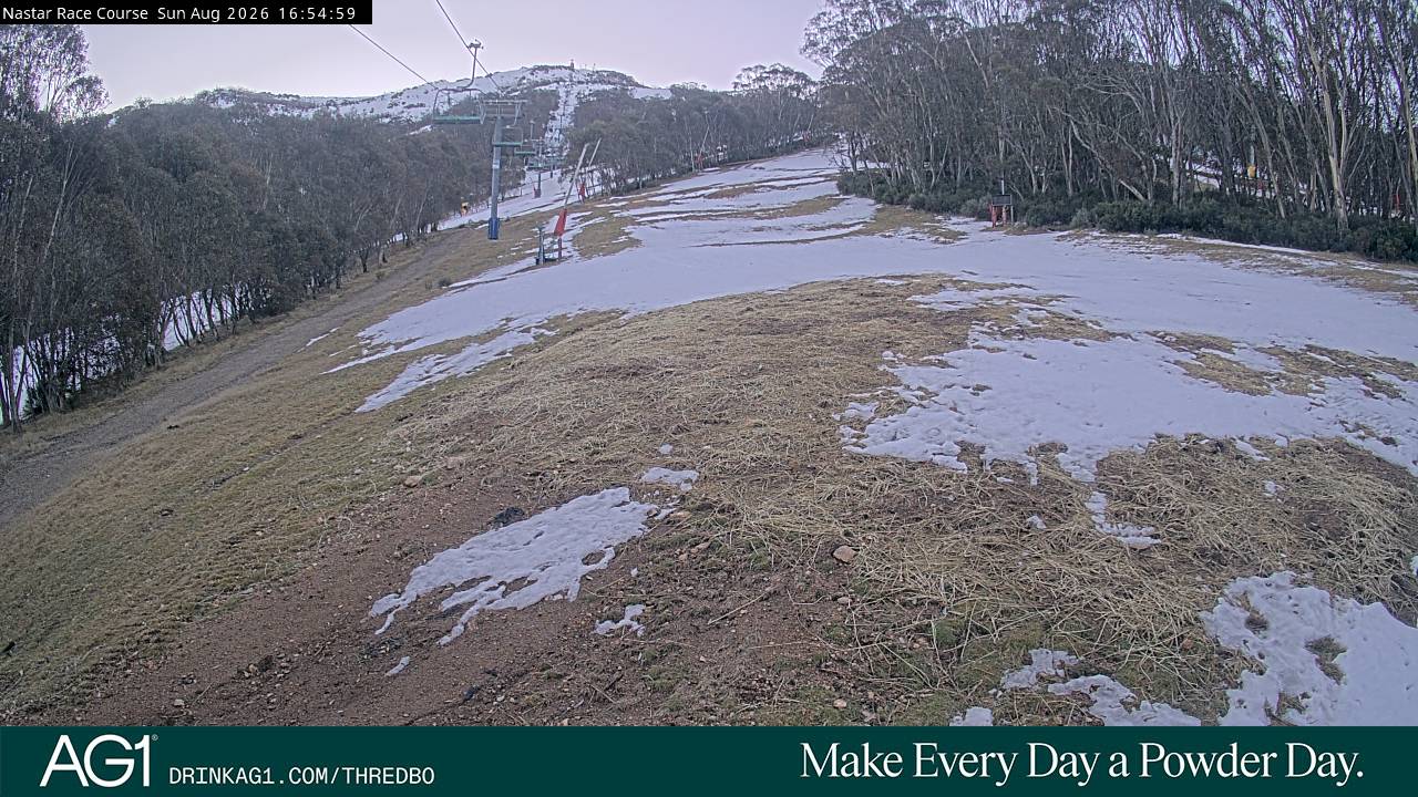 Thredbo Mid-Mountain snow cam captured at 23 August 2026 at 5:05 pm AEST