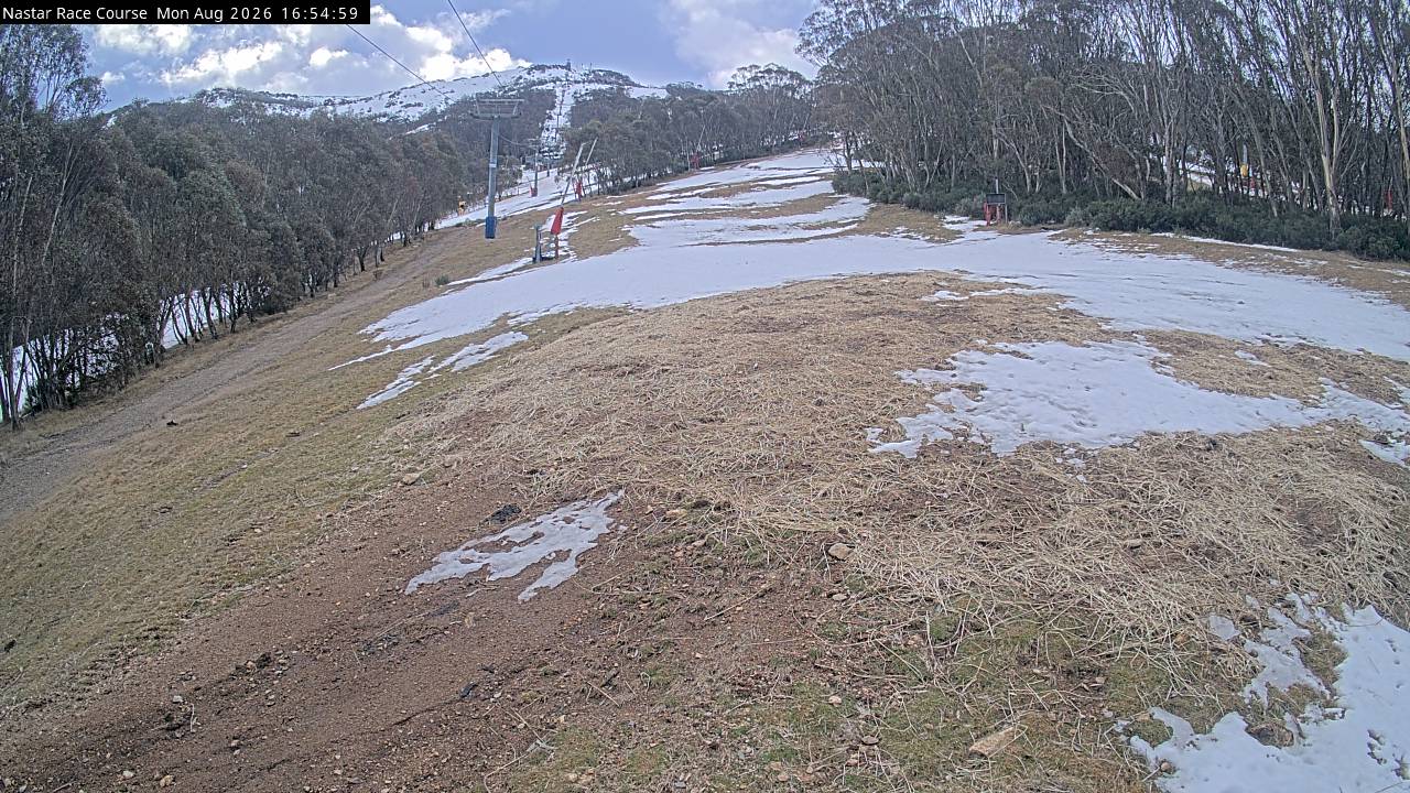 Thredbo Mid-Mountain snow cam captured at 24 August 2026 at 4:55 pm AEST