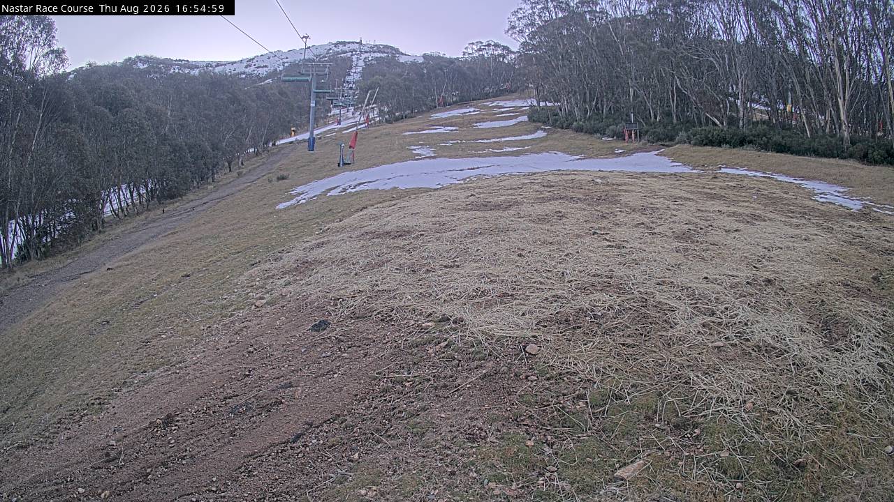 Thredbo Mid-Mountain snow cam captured at 27 August 2026 at 4:58 pm AEST