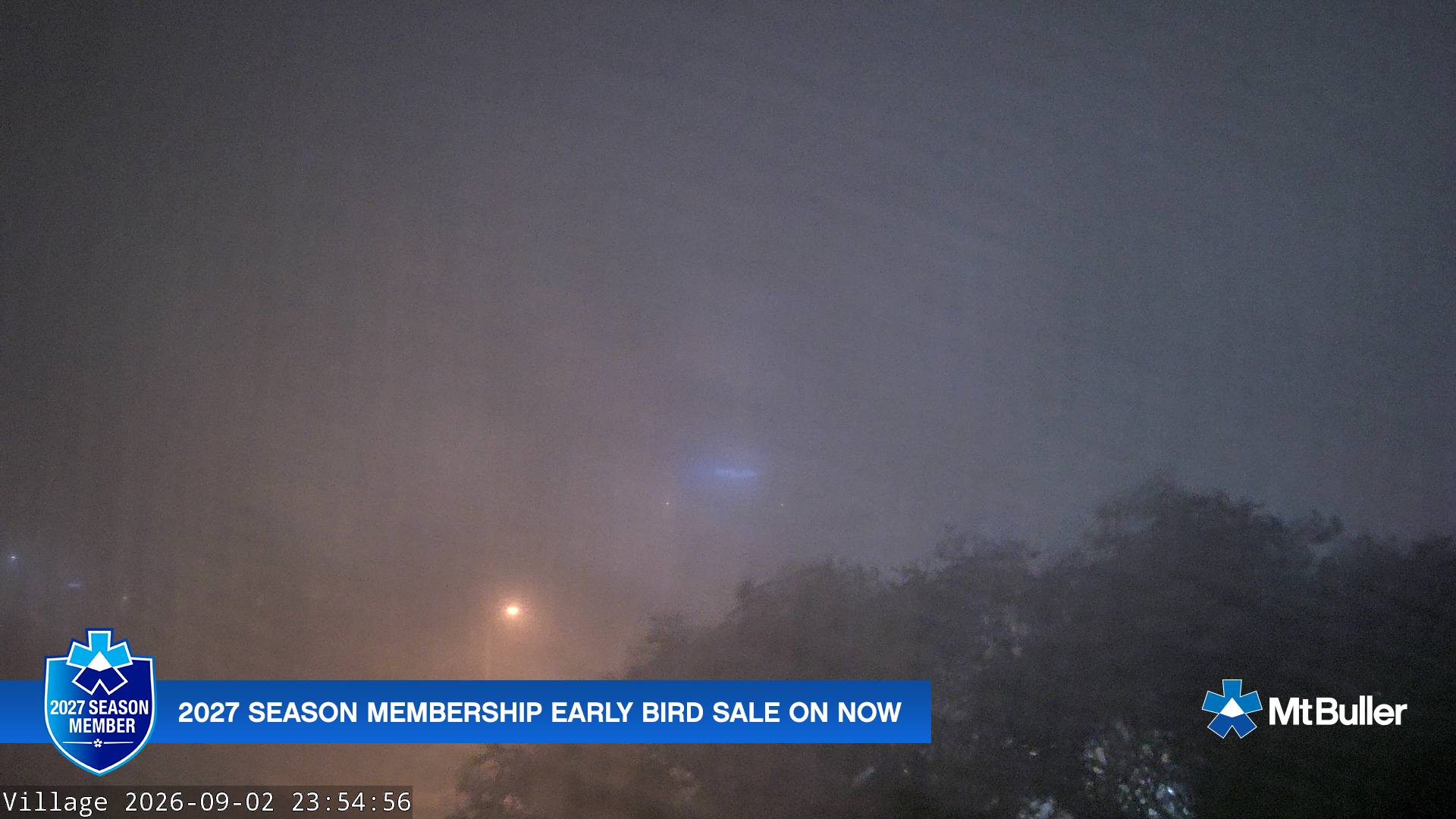 Mt Buller Village snow cam captured at 2 September 2026 at 11:56 pm AEST