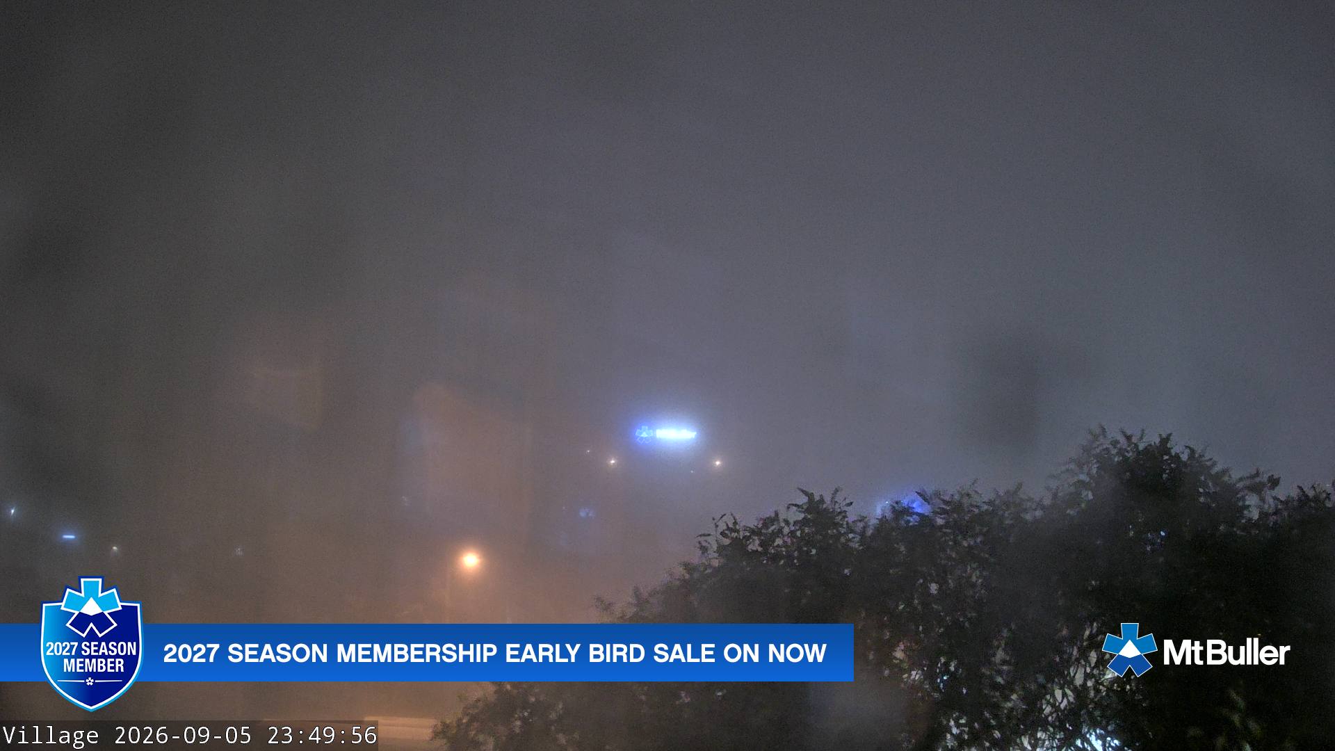 Mt Buller Village snow cam captured at 5 September 2026 at 11:52 pm AEST