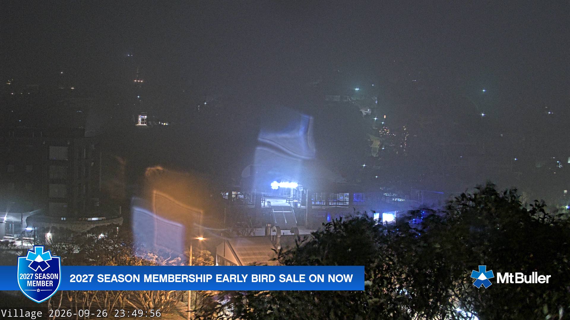 Mt Buller Village snow cam captured at 26 September 2026 at 11:51 pm AEST