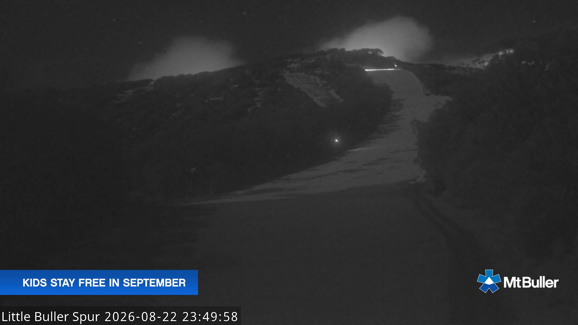 Mt Buller Little Buller Spur snow cam captured at 22 August 2026 at 11:54 pm AEST