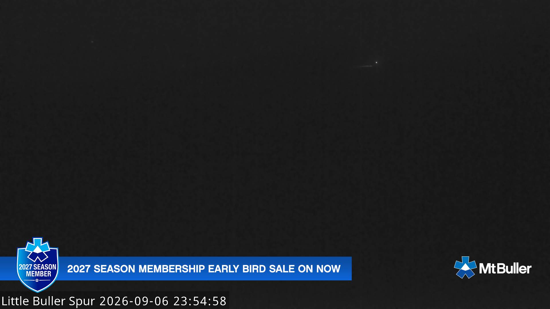 Mt Buller Little Buller Spur snow cam captured at 6 September 2026 at 11:55 pm AEST