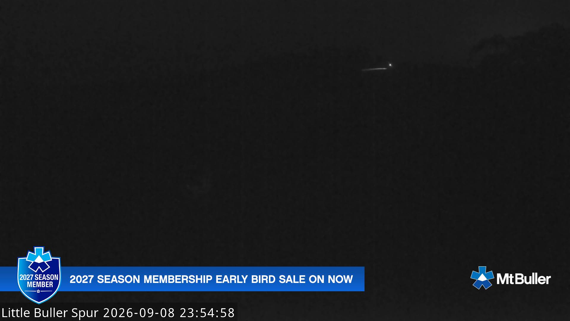 Mt Buller Little Buller Spur snow cam captured at 8 September 2026 at 11:58 pm AEST