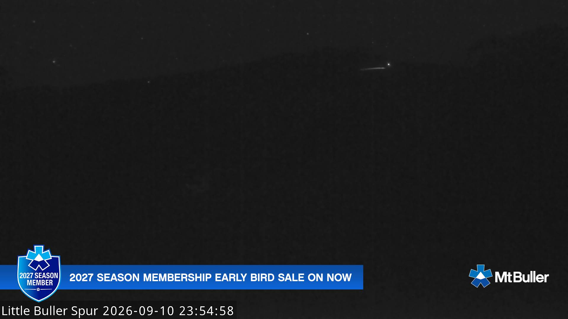 Mt Buller Little Buller Spur snow cam captured at 10 September 2026 at 11:58 pm AEST