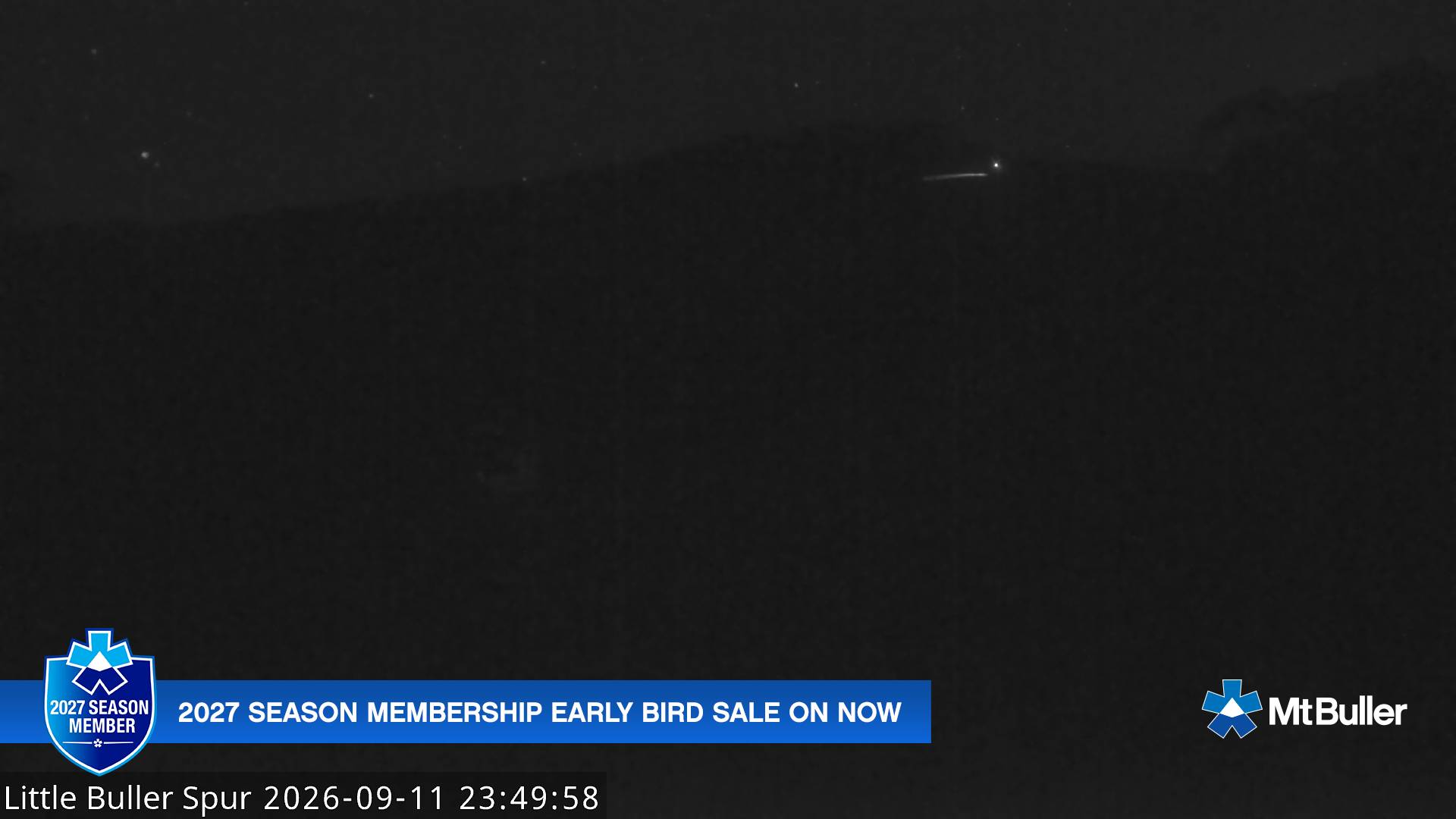 Mt Buller Little Buller Spur snow cam captured at 11 September 2026 at 11:50 pm AEST