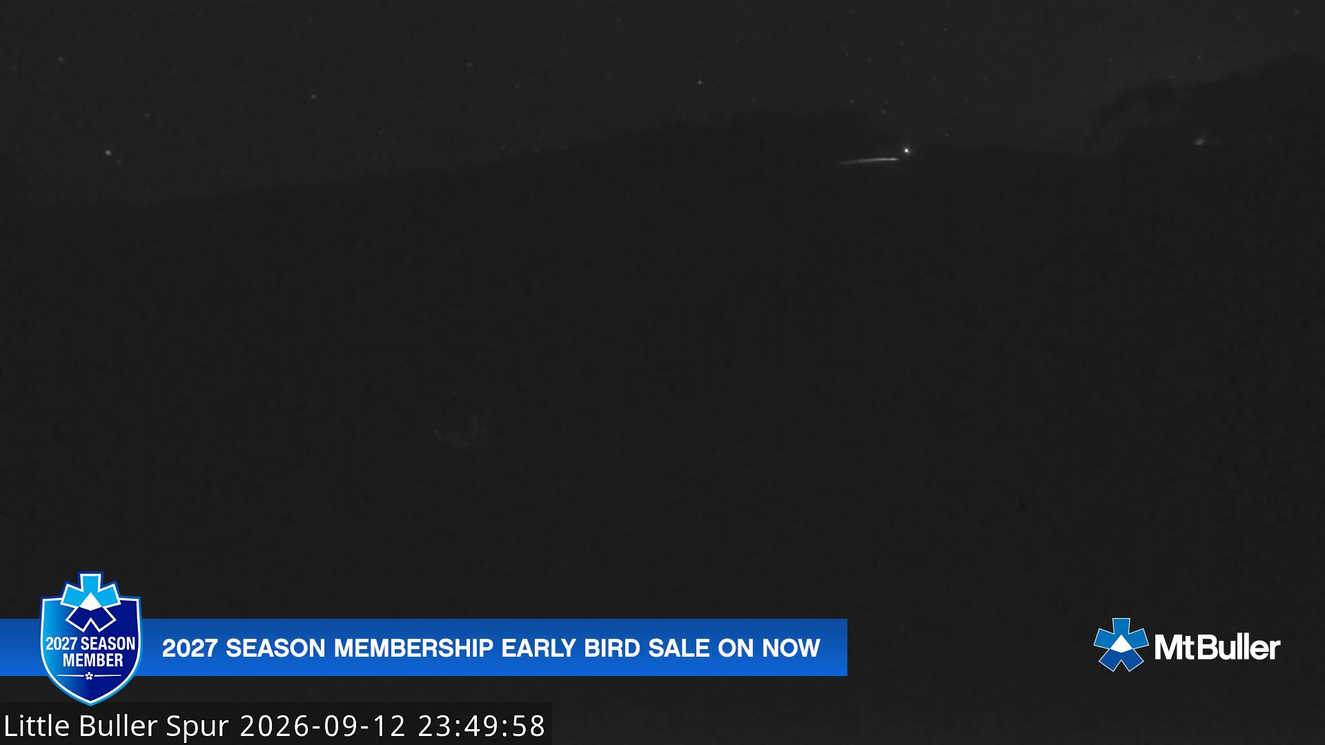 Mt Buller Little Buller Spur snow cam captured at 12 September 2026 at 11:53 pm AEST