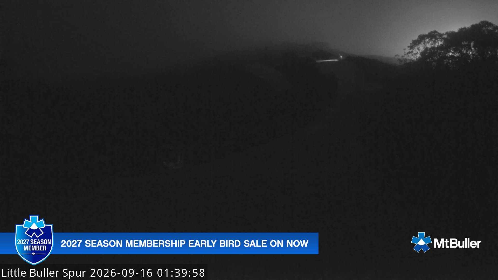 Mt Buller Little Buller Spur snow cam captured at 16 September 2026 at 1:44 am AEST
