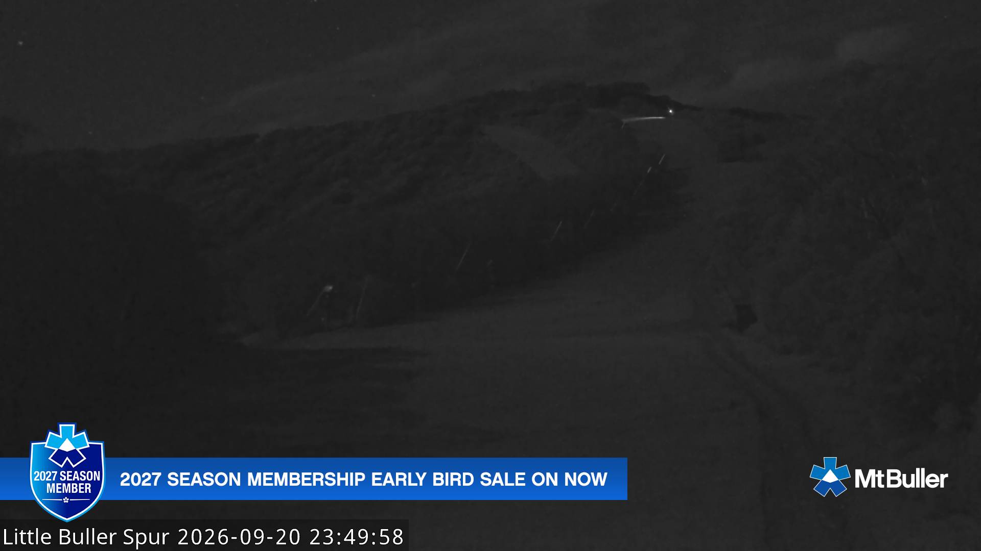 Mt Buller Little Buller Spur snow cam captured at 20 September 2026 at 11:54 pm AEST