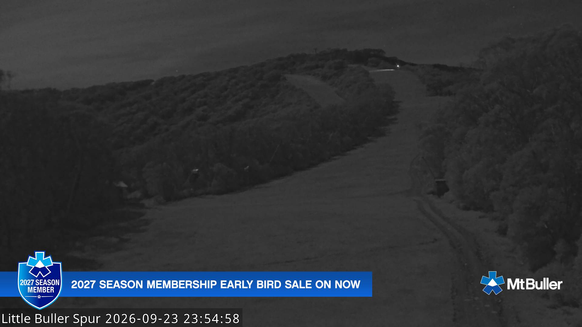 Mt Buller Little Buller Spur snow cam captured at 23 September 2026 at 11:56 pm AEST