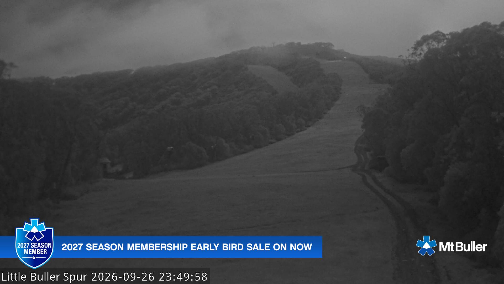 Mt Buller Little Buller Spur snow cam captured at 26 September 2026 at 11:51 pm AEST