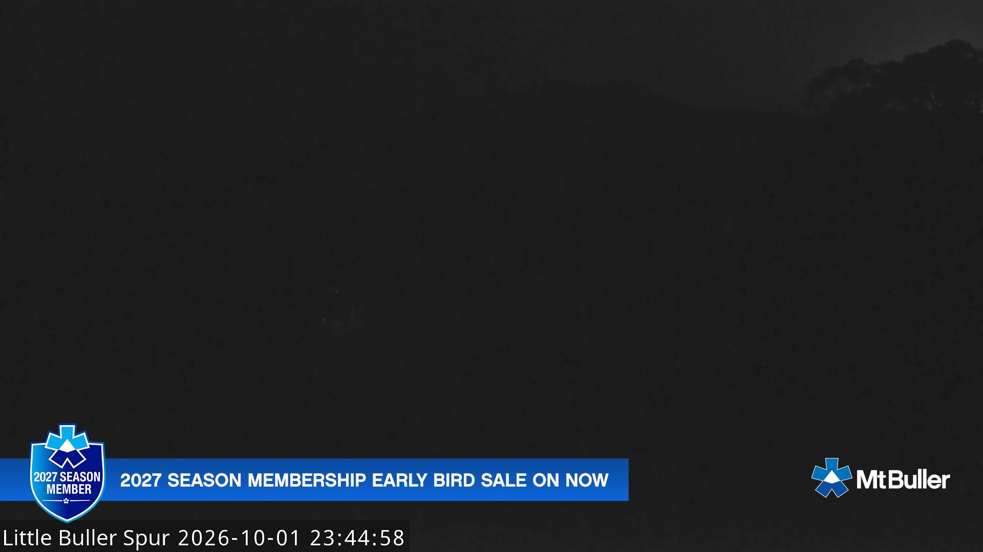 Mt Buller Little Buller Spur snow cam captured at 1 October 2026 at 11:47 pm AEST