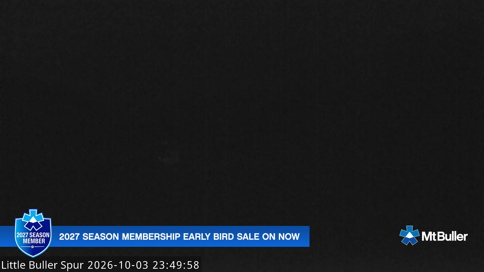 Mt Buller Little Buller Spur snow cam captured at 3 October 2026 at 11:52 pm AEST