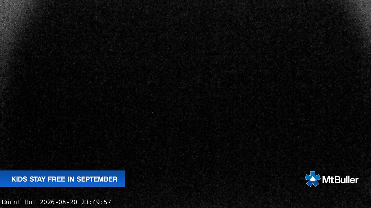 Mt Buller Burnt Hut snow cam captured at 20 August 2026 at 11:53 pm AEST