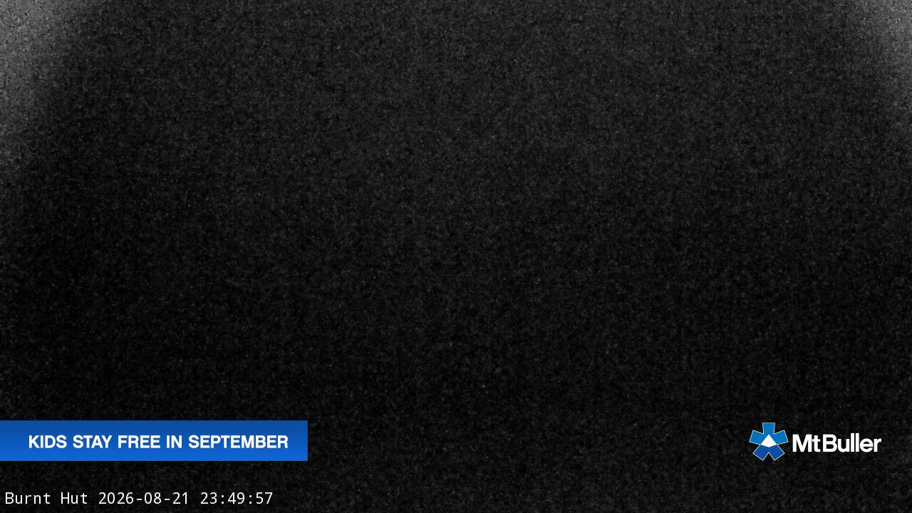 Mt Buller Burnt Hut snow cam captured at 21 August 2026 at 11:54 pm AEST