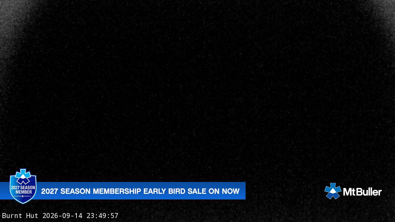 Mt Buller Burnt Hut snow cam captured at 14 September 2026 at 11:52 pm AEST