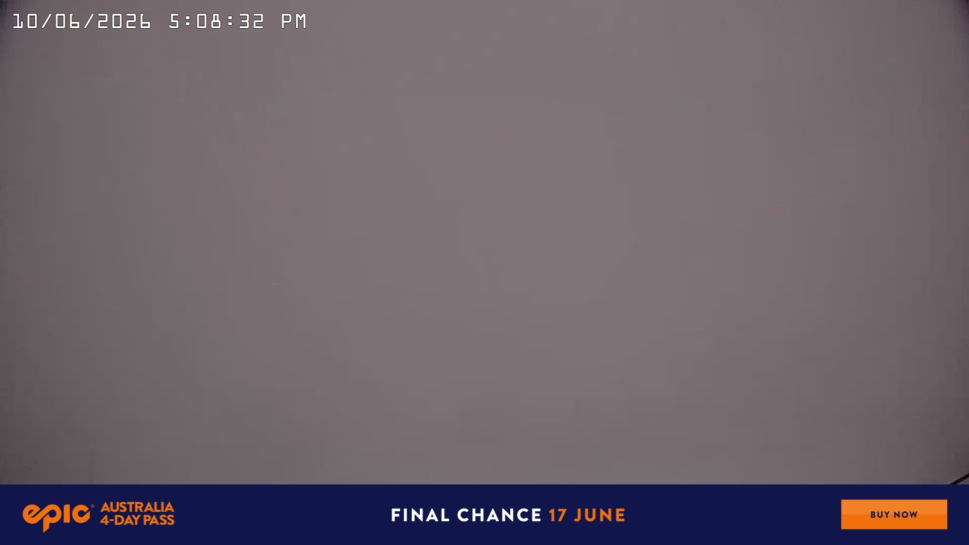 Falls Creek Drover's Dream Lake View snow cam captured at 10 June 2026 at 6:02 pm AEST
