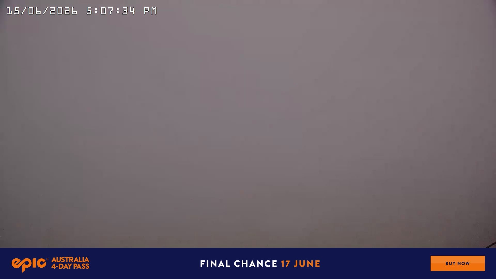 Falls Creek Drover's Dream Lake View snow cam captured at 15 June 2026 at 5:15 pm AEST