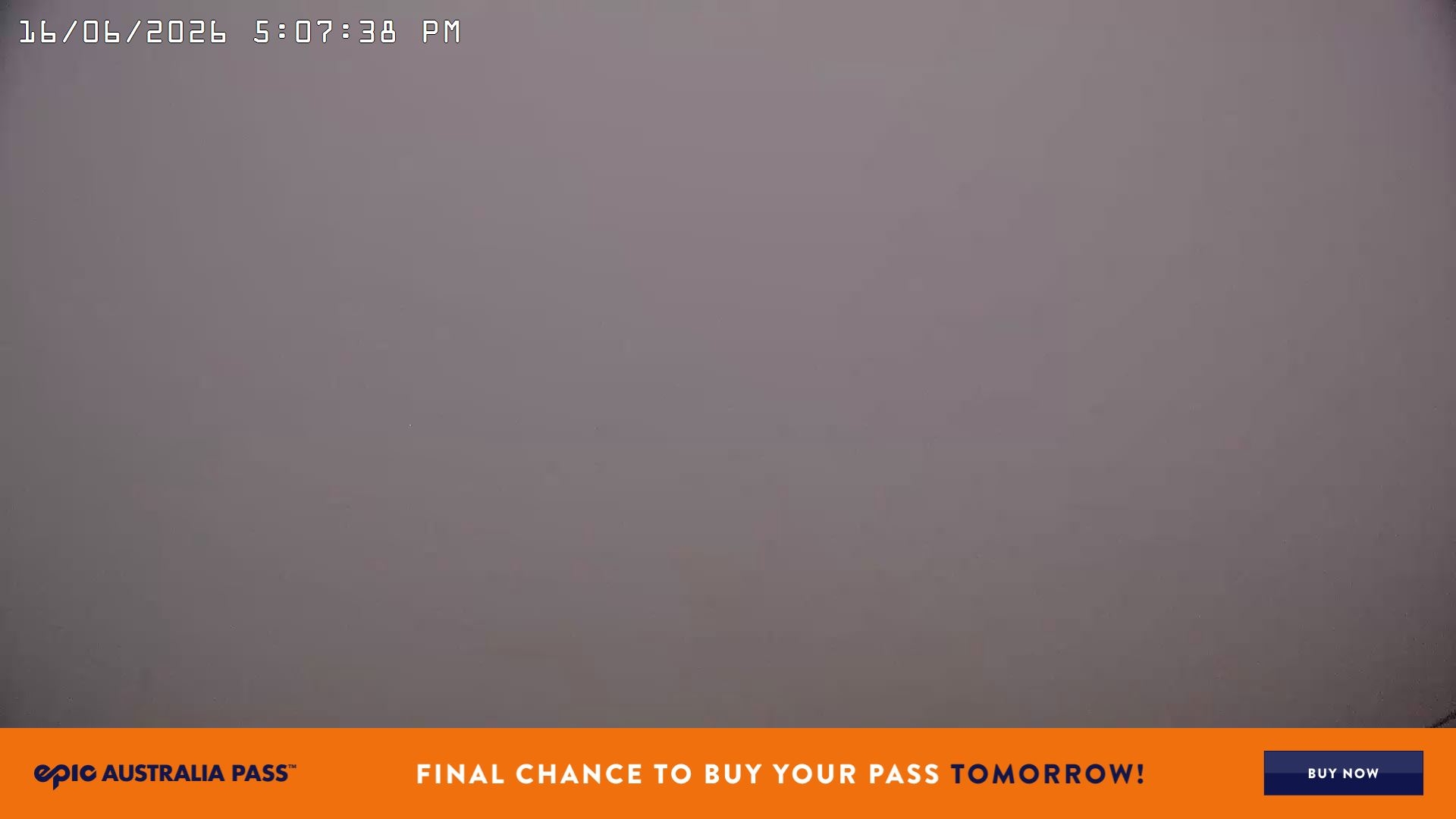 Falls Creek Drover's Dream Lake View snow cam captured at 16 June 2026 at 5:15 pm AEST