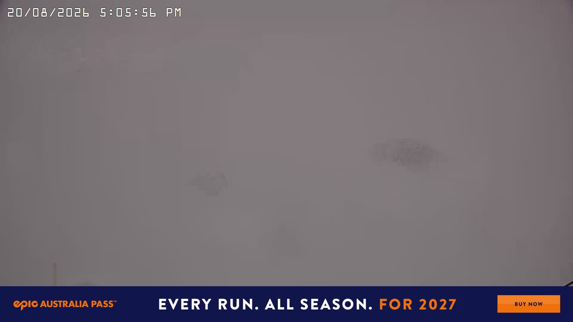 Falls Creek Drover's Dream Lake View snow cam captured at 20 August 2026 at 5:15 pm AEST