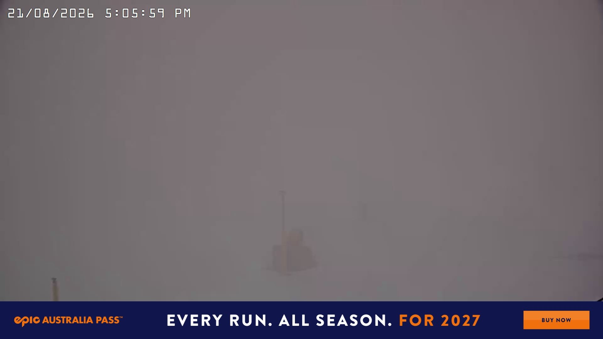 Falls Creek Drover's Dream Lake View snow cam captured at 21 August 2026 at 5:16 pm AEST