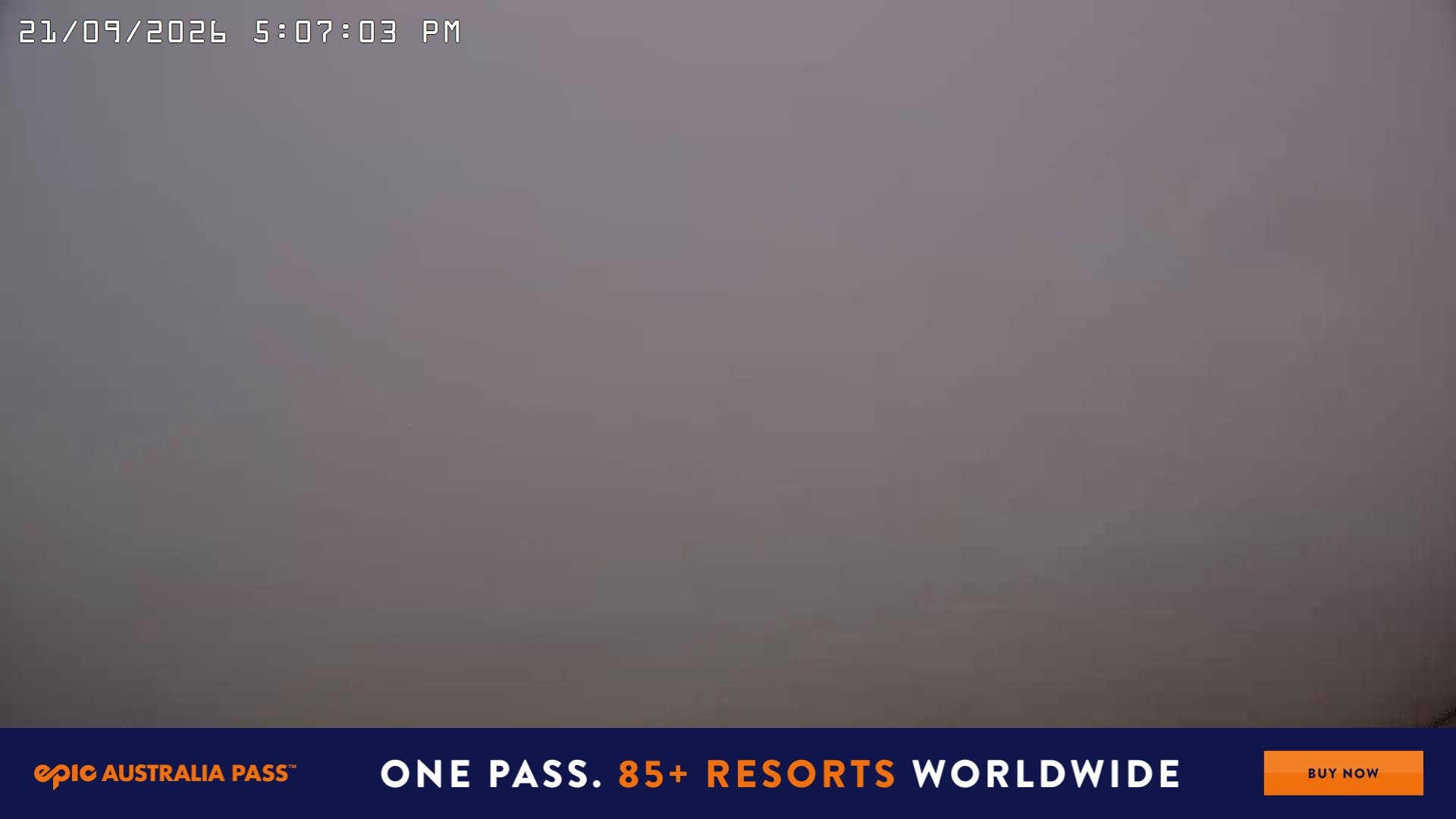 Falls Creek Drover's Dream Lake View snow cam captured at 21 September 2026 at 5:14 pm AEST
