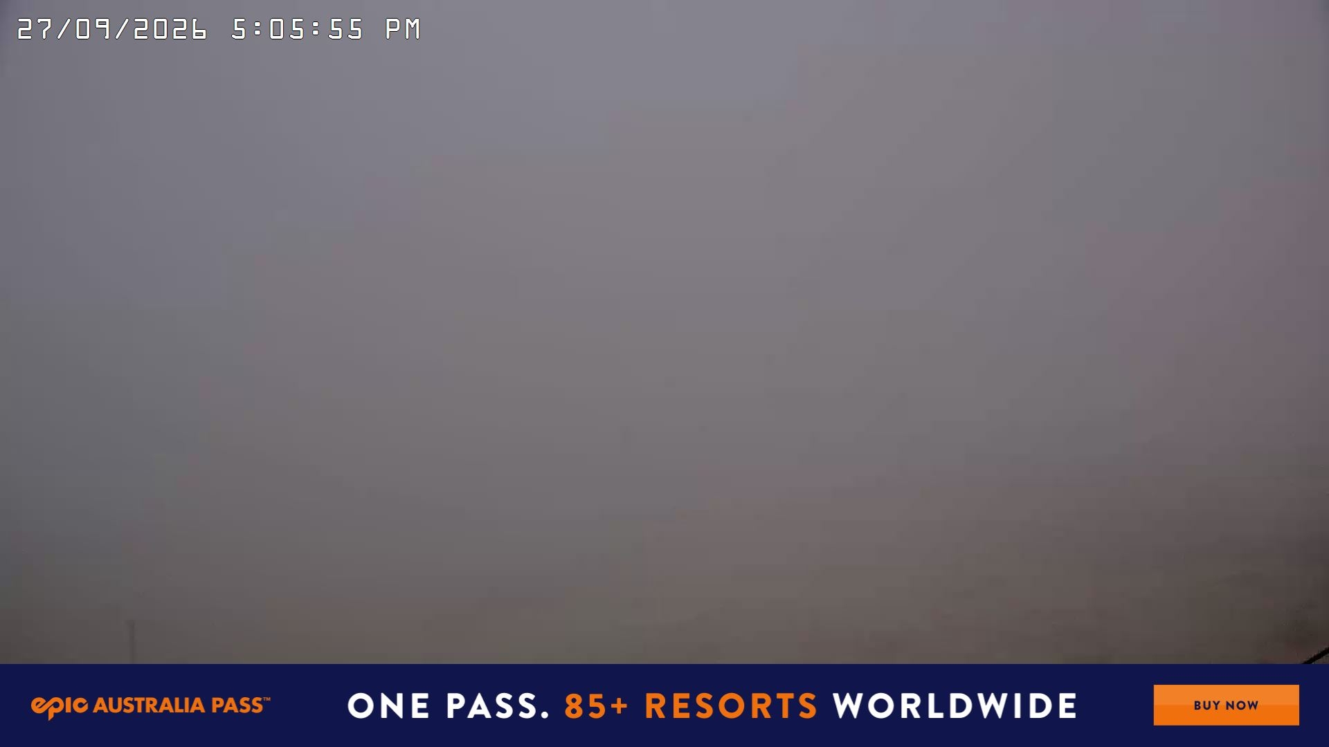 Falls Creek Drover's Dream Lake View snow cam captured at 27 September 2026 at 6:18 pm AEST