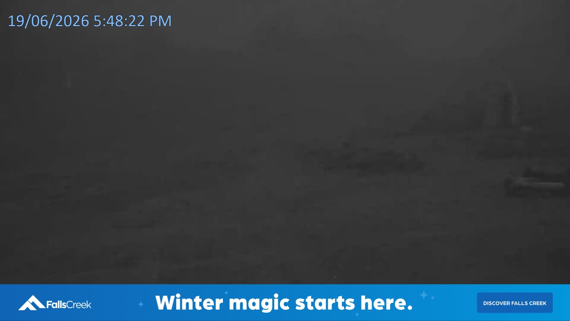 Falls Creek Towers Chair snow cam captured at 19 June 2026 at 5:55 pm AEST