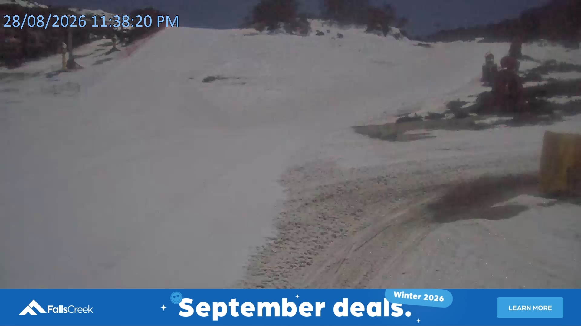 Falls Creek Towers Chair snow cam captured at 28 August 2026 at 11:49 pm AEST