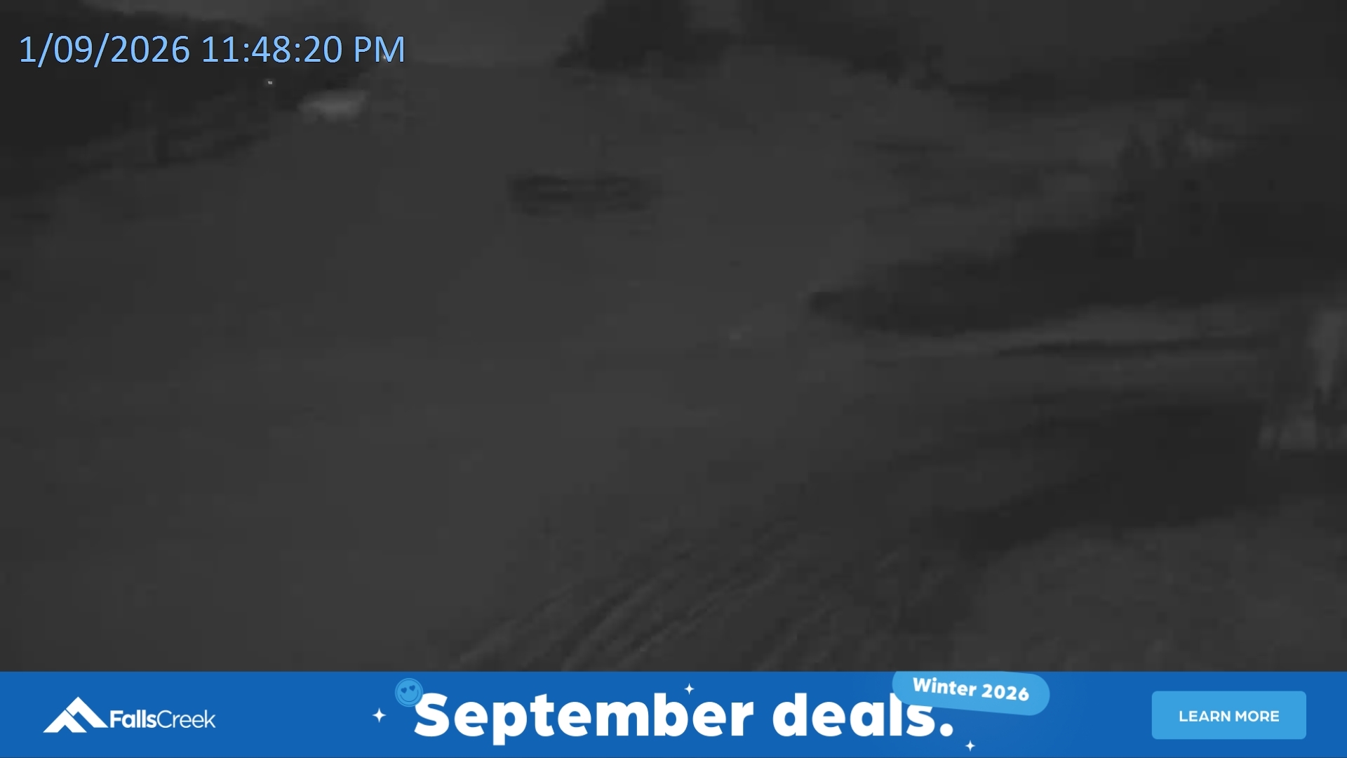 Falls Creek Towers Chair snow cam captured at 1 September 2026 at 11:55 pm AEST