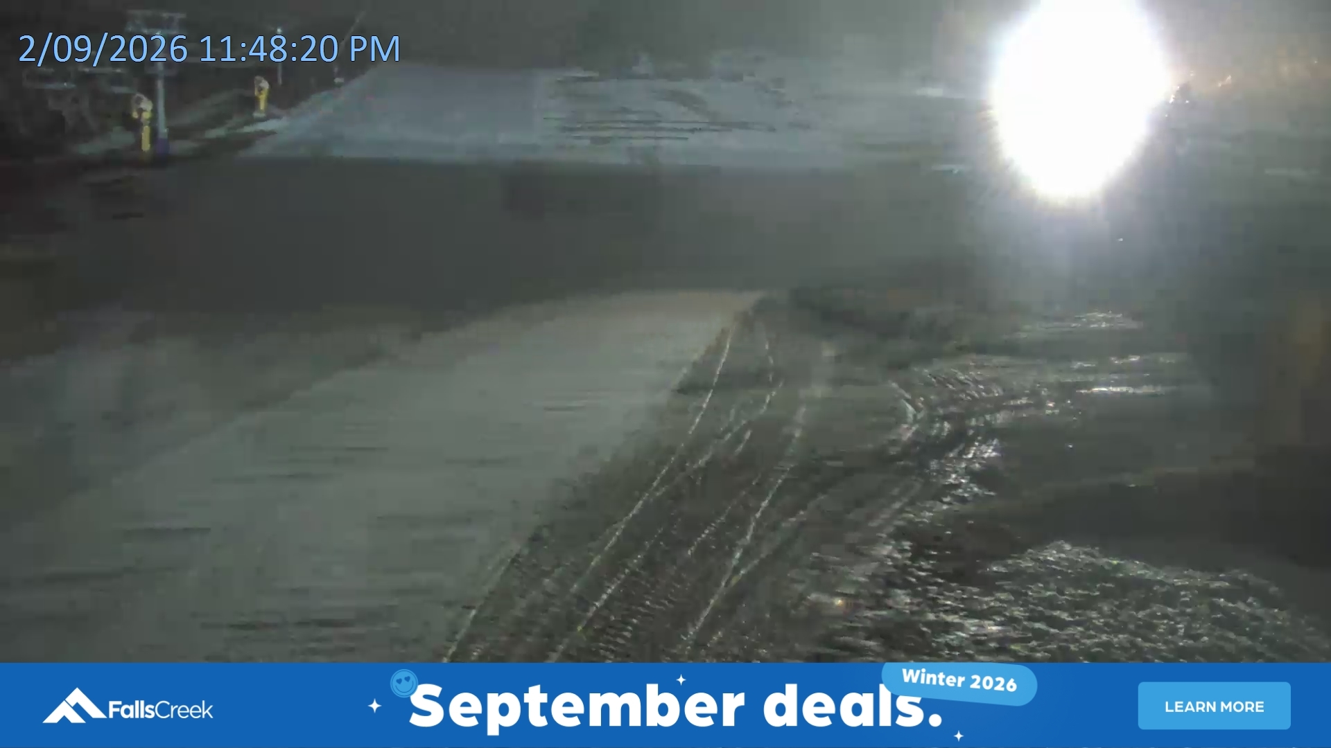 Falls Creek Towers Chair snow cam captured at 2 September 2026 at 11:56 pm AEST