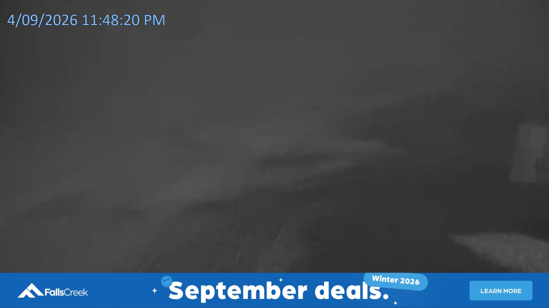 Falls Creek Towers Chair snow cam captured at 4 September 2026 at 11:54 pm AEST