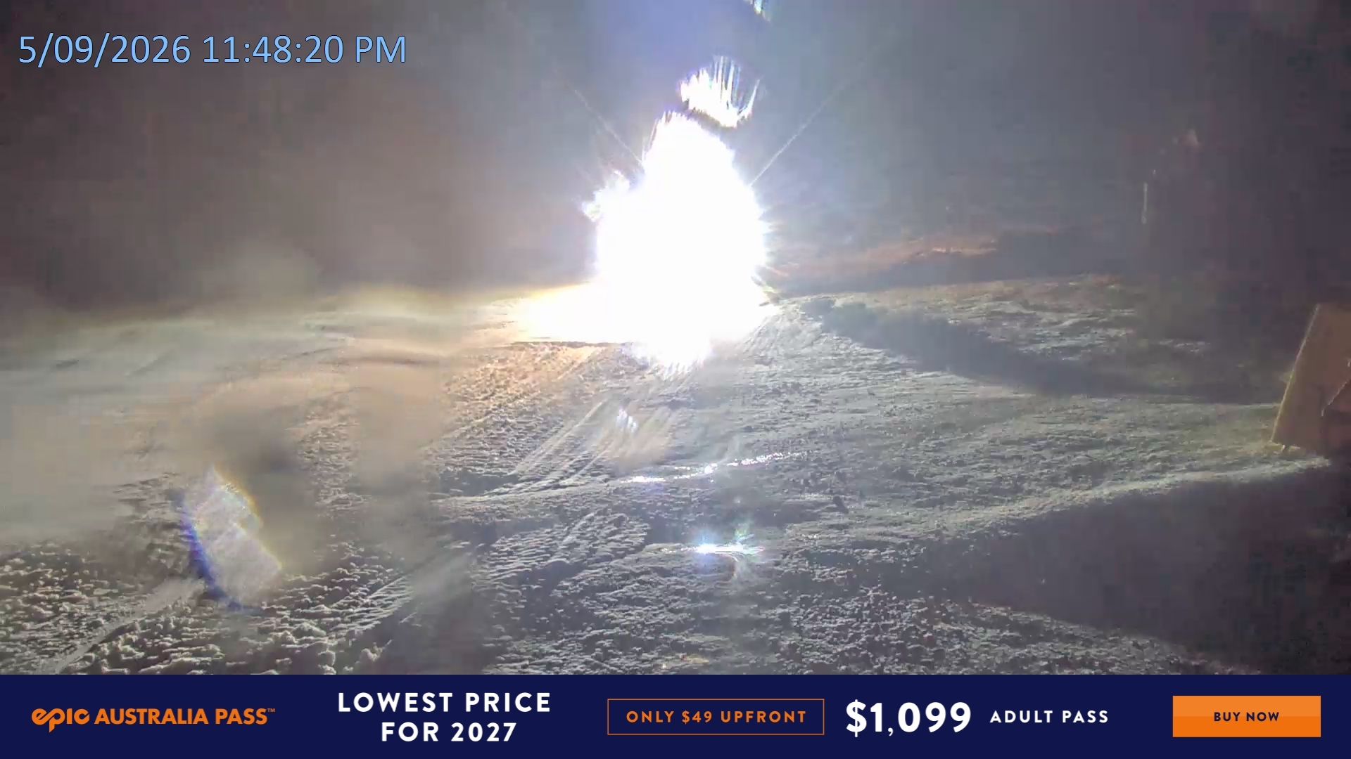 Falls Creek Towers Chair snow cam captured at 5 September 2026 at 11:53 pm AEST