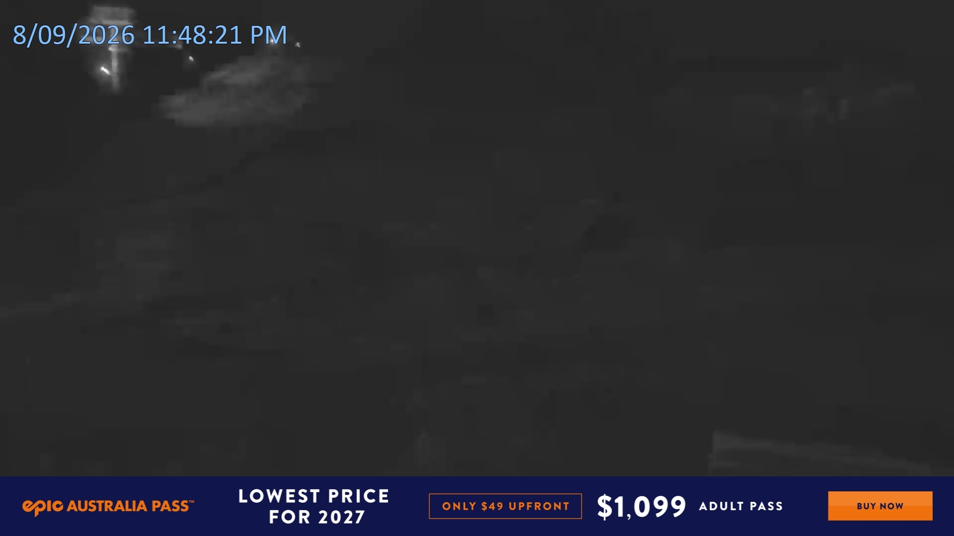Falls Creek Towers Chair snow cam captured at 8 September 2026 at 11:59 pm AEST