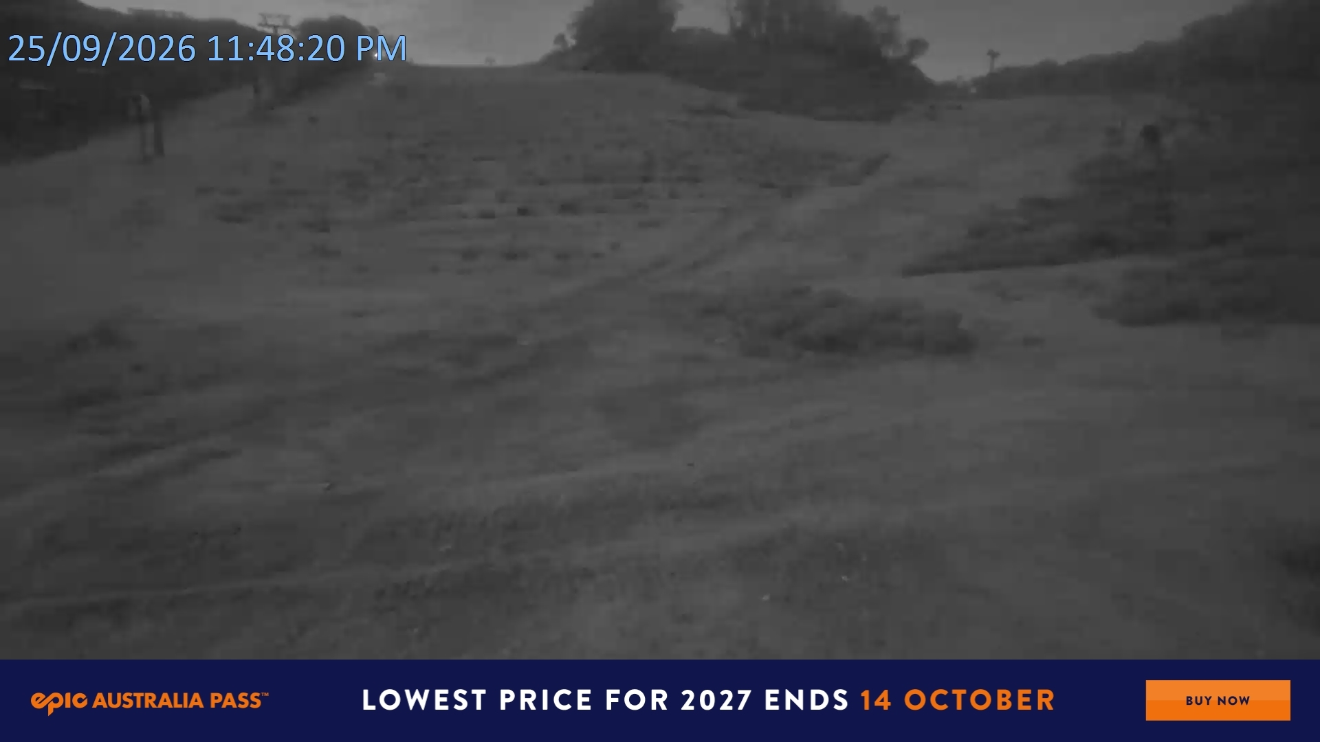 Falls Creek Towers Chair snow cam captured at 25 September 2026 at 11:58 pm AEST