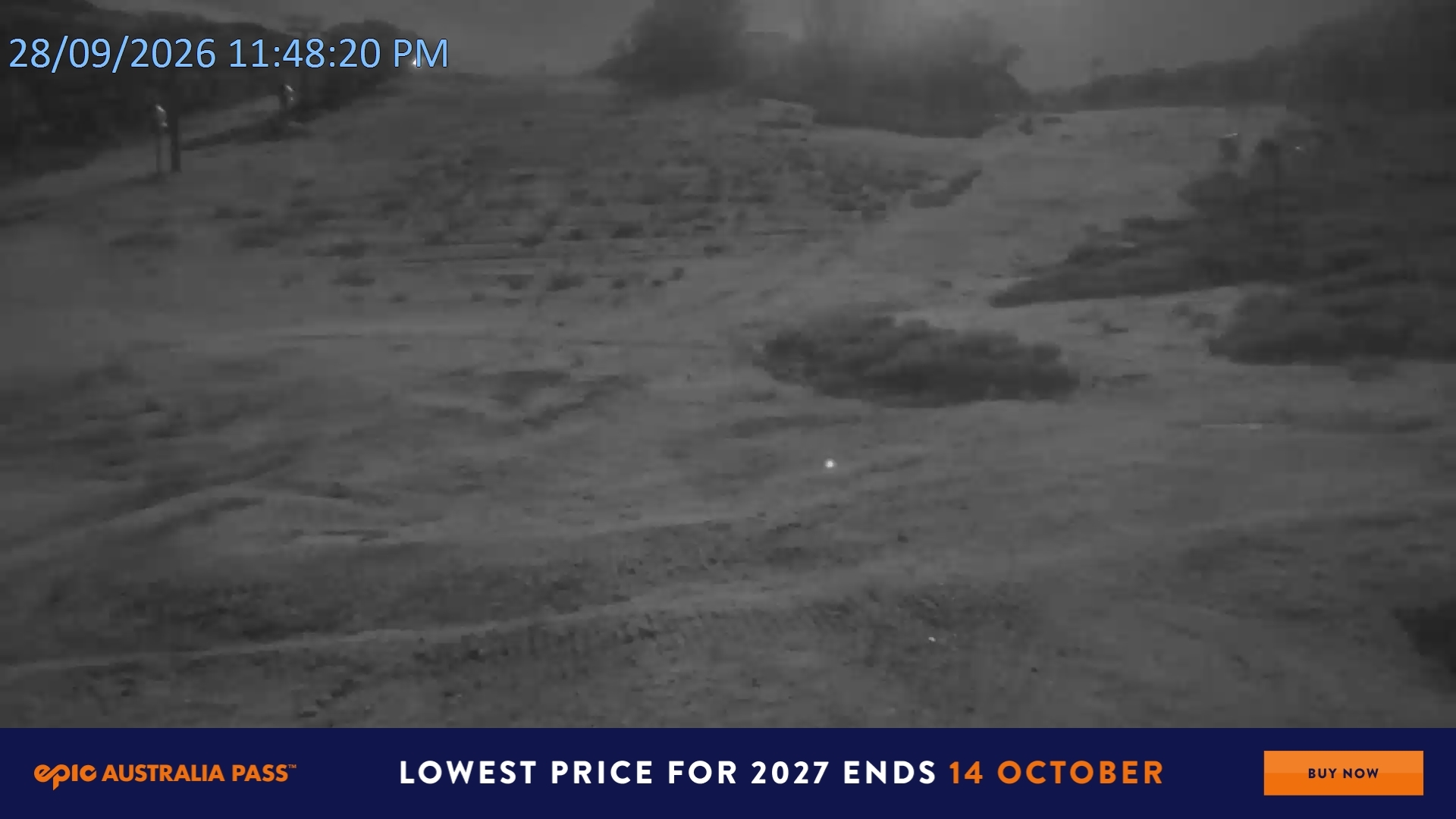 Falls Creek Towers Chair snow cam captured at 28 September 2026 at 11:51 pm AEST