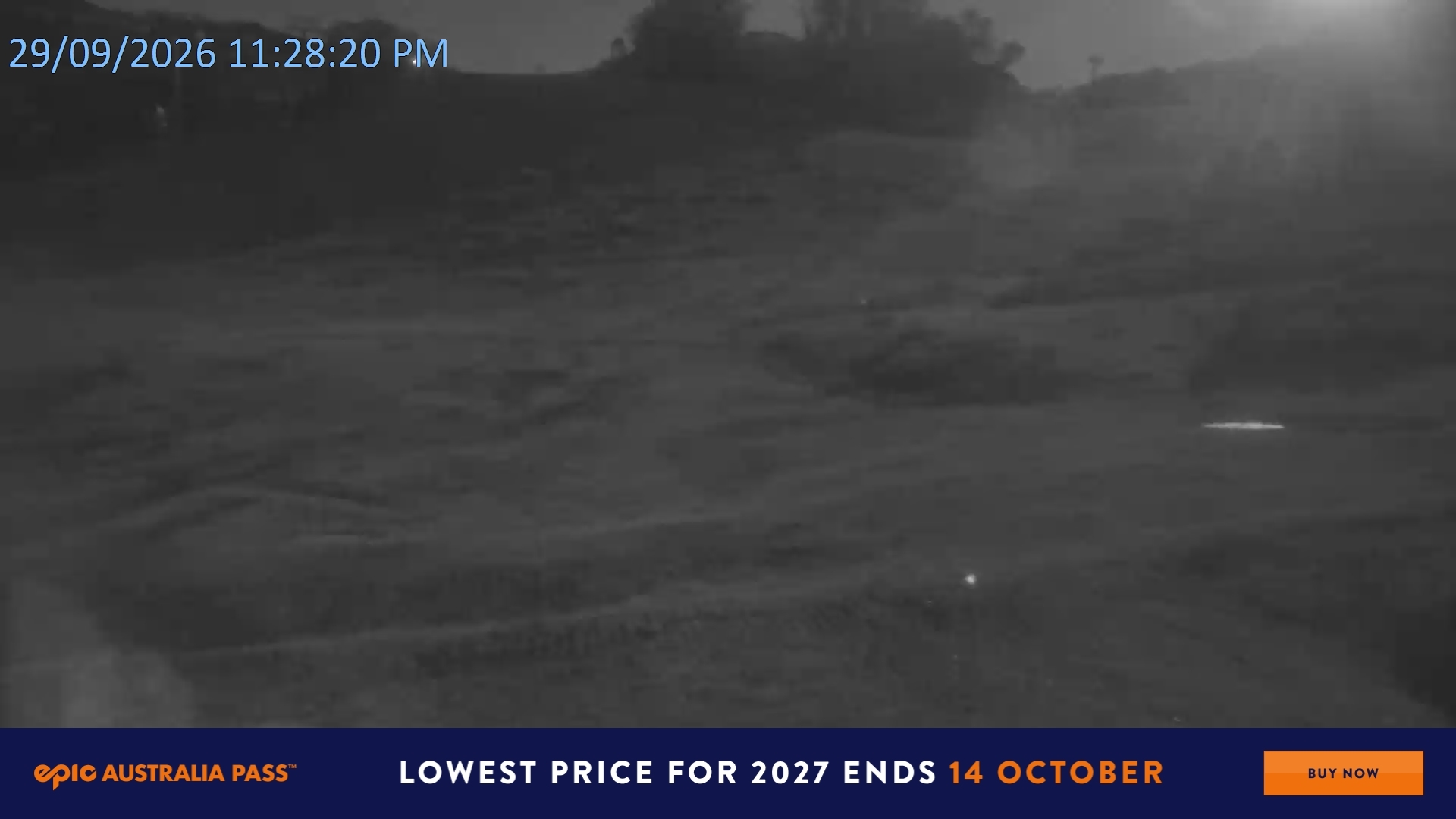 Falls Creek Towers Chair snow cam captured at 29 September 2026 at 11:32 pm AEST