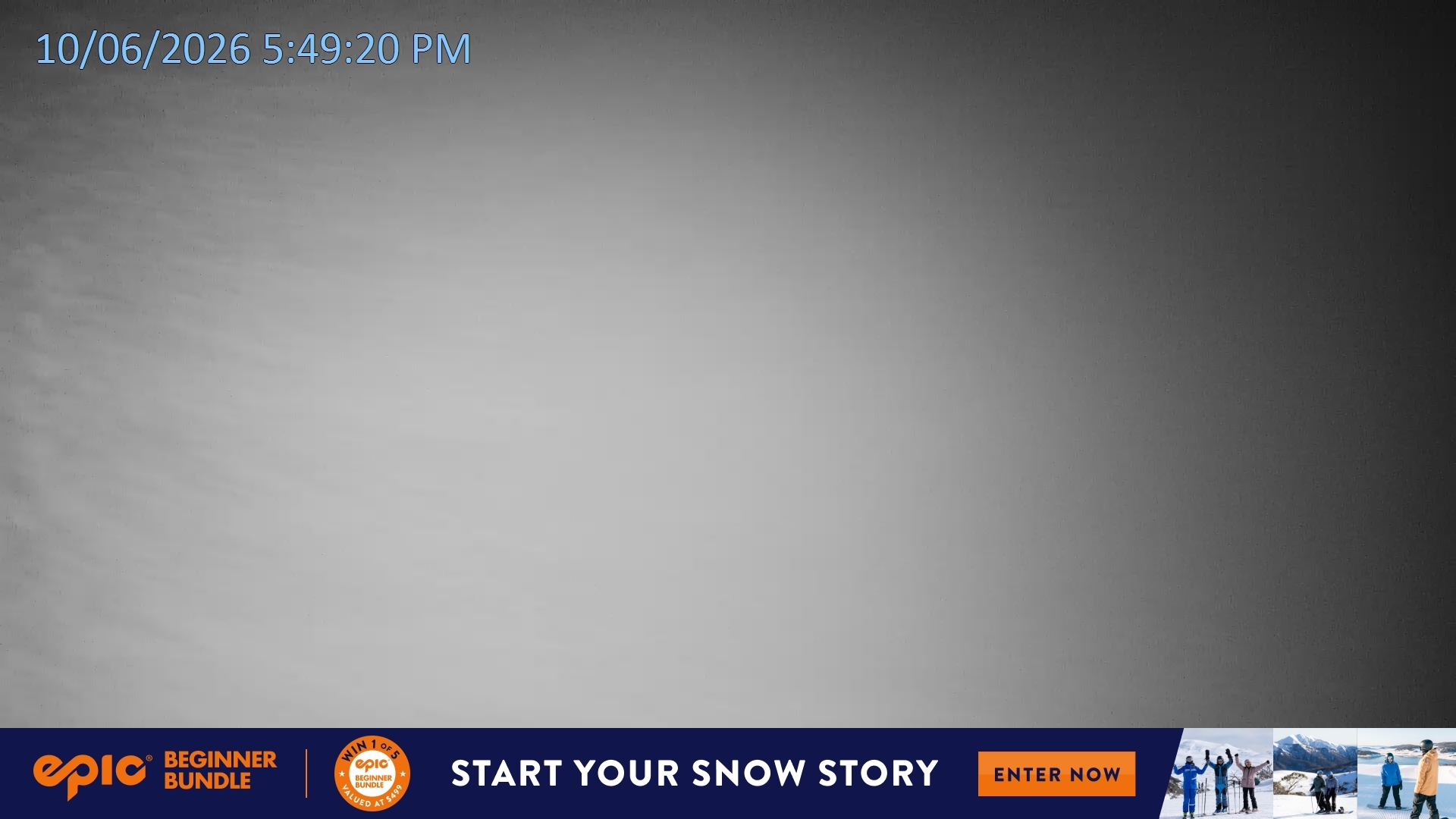 Falls Creek Mouse Trap snow cam captured at 10 June 2026 at 6:02 pm AEST